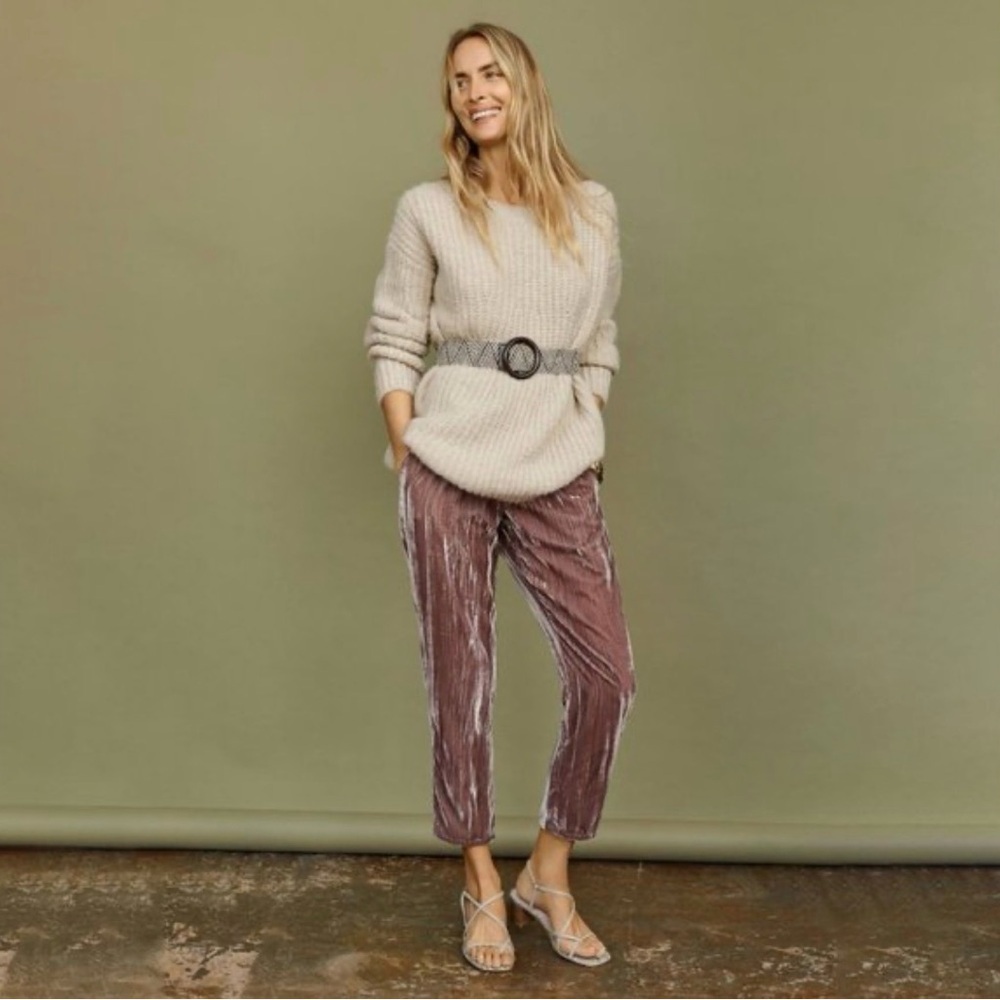 NWOT Anthropologie Josephine Velvet Tapered Trousers - Picture 2 of 6